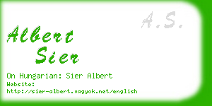 albert sier business card